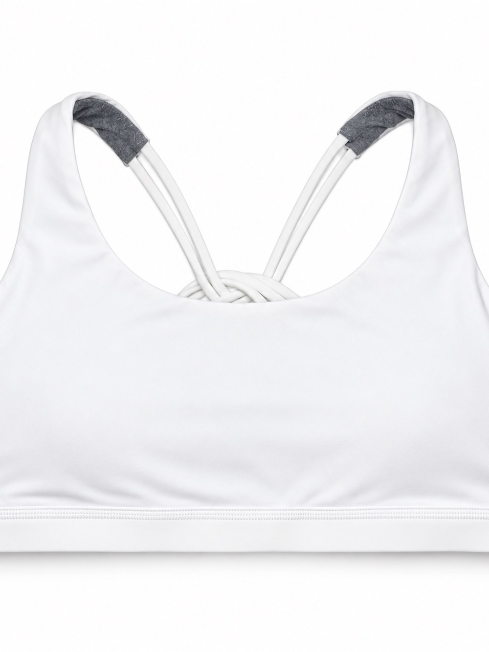 Born Primitive White Multi Strap Sports Bra Gray Lined Size XL NWT
